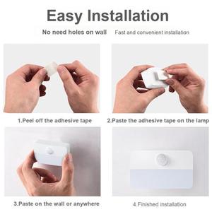 120&deg; <strong>Detection</strong> LED Stair <strong>Light</strong> Kit with <strong>Motion</strong> <strong>Sensor</strong> Battery Operated White Wall Step <strong>Light</strong> 3000K Night <strong>Light</strong> Easy Installation - Product Image 5