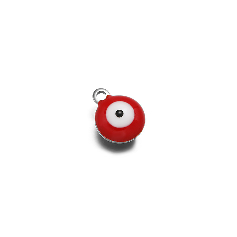 8mm silver double-sided red