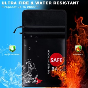 Tùy Chỉnh Nhiệt Độ Cao Chịu Mài Mòn An Ninh Tập Tin Dây Kéo Tiền Silicone Sợi Thủy Tinh Chống Cháy Tài Liệu An Toàn Túi - Product Image 2