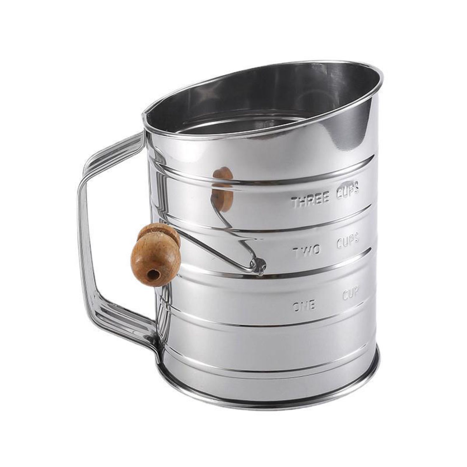 Beech large flour sieve-silver