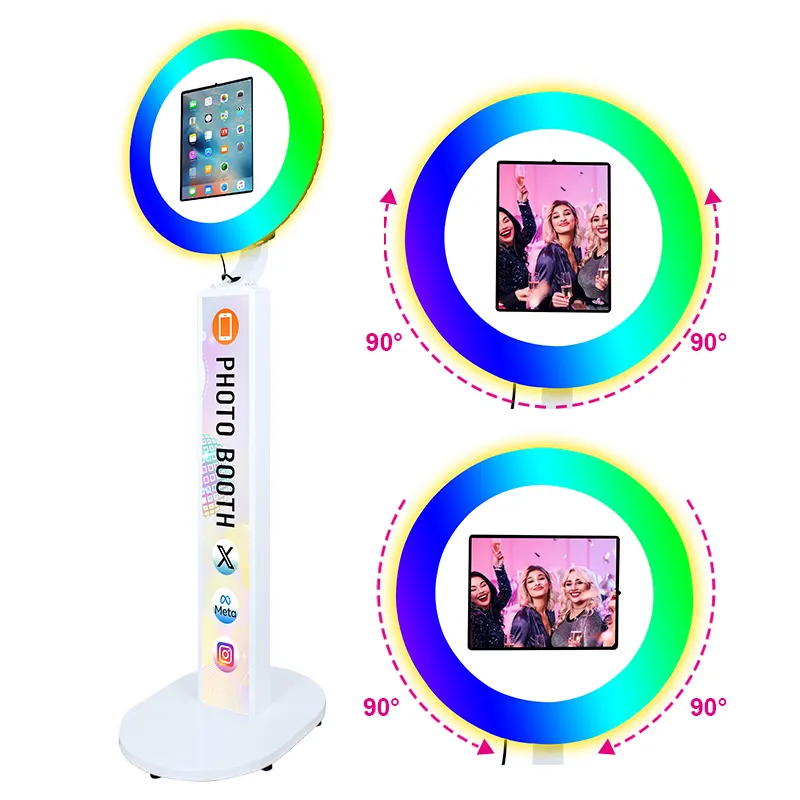 Drops hipping Bodenst änder 10,2 11 12,9 Zoll Photo Booth Stand Ipad RGB LED Light Photo Booth Set Social Media Booth