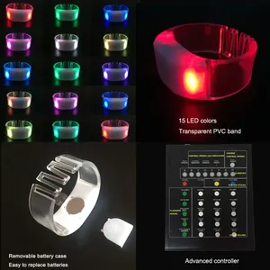 Tùy chỉnh RGB Silicone dây đeo cổ tay điều khiển từ xa DMX 512 Vòng đeo tay đài phát thanh kiểm soát Halloween Giáng sinh phục sinh tốt nghiệp - Product Image 2