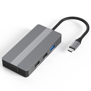 Eight-in-One <strong>TYPE</strong>-C Docking Station with HD Mi <strong>Network</strong> Card VGA USB3.0 Converter HUB for Laptop Phone Used <strong>Computer</strong> Accessories - Product Image 2