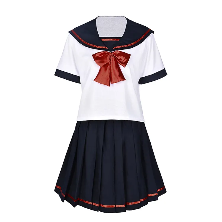 Traje JK versión japonesa coreana para mujer, uniforme escolar para estudiantes y niñas, Falda plisada personalizada, trajes de la Marina de Marino marino
