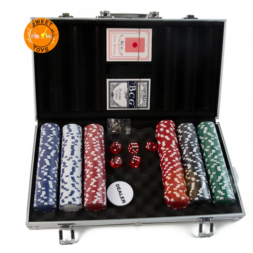 Jeu de jetons de poker de haute qualité dans un boîtier en aluminium Jeu de jetons de poker de table
