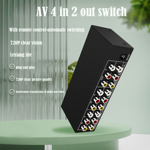 Conmutador automático de audio y video a la venta con 4 entradas y 2 salidas Control remoto de reconocimiento automático 4x2avSharer