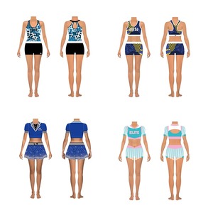 Yeşil tezahürat uygulama giymek gençlik Cheer isınmak takım elbise takım tasarımı dans kırpma üst ve şortlar - Product Image 5