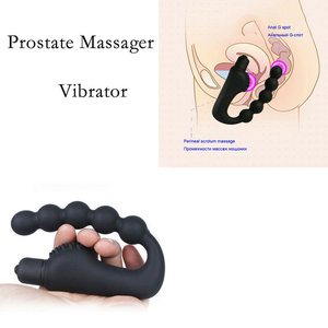 G spor titreşimli erkek prostat masaj aleti boncuk Anal popo fiş silikon yapay penis vibratör seks oyuncakları titreşim Anal boncuk popo fiş