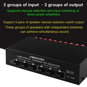 LYNEPAUAIO <strong>3</strong> <strong>Input</strong> <strong>3</strong> <strong>Output</strong> Power Amplifier and Speaker Switcher Speaker Switch <strong>Splitter</strong> Comparator 300W Per Channel - Product Image 5