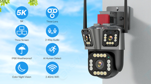 12MP 3 lens 4MP CCTV IPC360 ev APP üç lens ekran çok görüntüleme CCTV WIFI kablosuz ev güvenlik PTZ kamera - Product Image 2