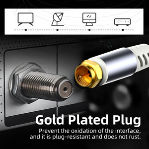 Fabrika fiyat RG6 koaksiyel kablo ile f-tipi konnektörler Set yüksek hızlı Internet dijital TV anteni uydu kablosu uzatma tel - Product Image 3
