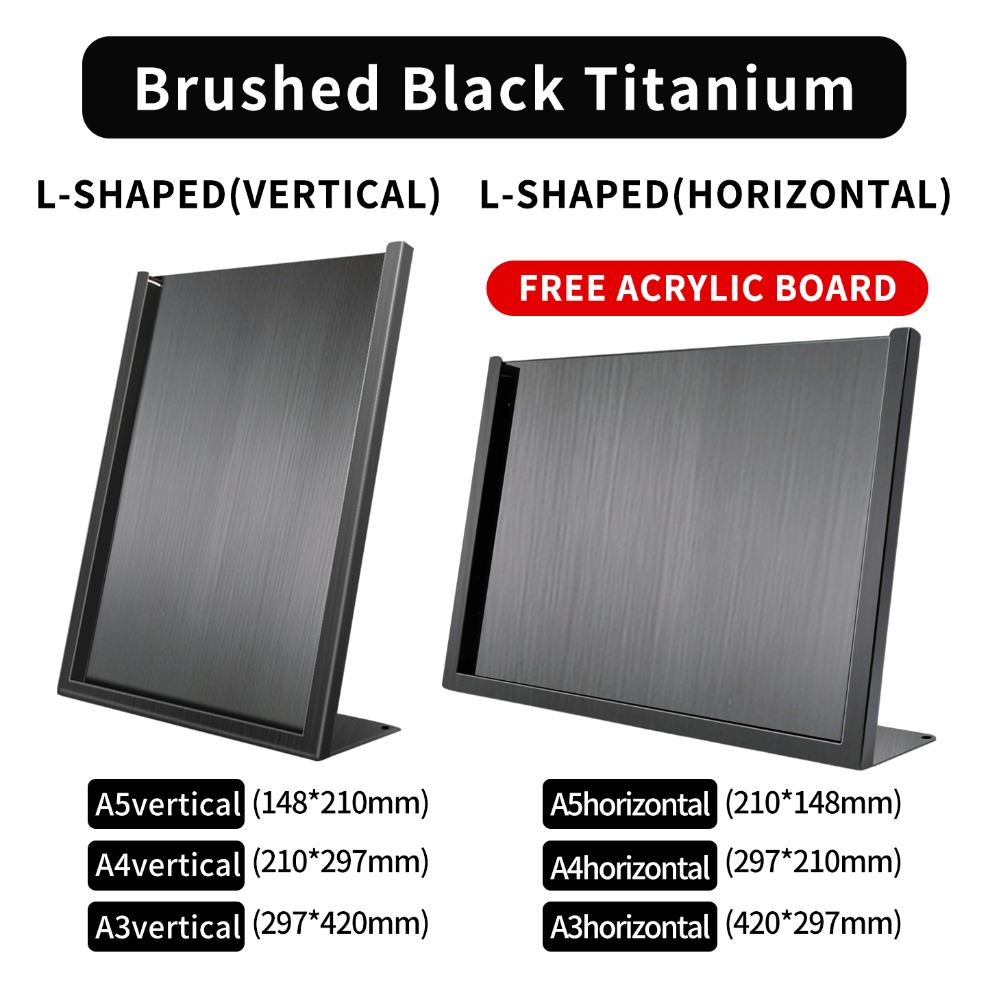 (L-SHAPED CLASSIC)Electroplated black titanium