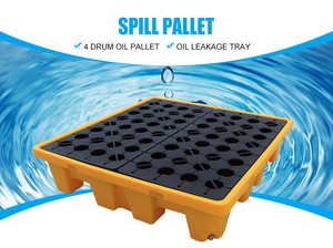 Endüstriyel depolama için 4 yollu giriş geri dönüştürülmüş çelik PP malzeme ile 100% HDPE dökülme muhafaza tepsisi tek yüzlü Euro palet - Product Image 6