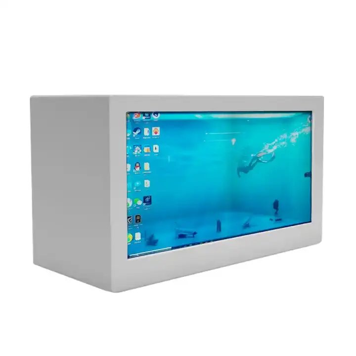 Mostruário transparente do monitor do tela táctil da caixa 3D do holograma transparente da exposição do Lcd da polegada 21.5/32/55/86