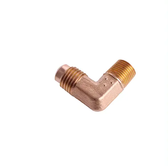 Factory Direct Sale Good Quality 1/4Sae*1/4Sae Union Elbow Brass Fitting Brass Compression Fittings Refrigeration Pipe