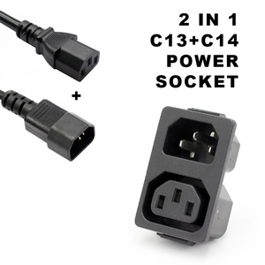 15A 250VAC IEC 60320 C13 C14组合插座2合1电源插座 - Product Image 3