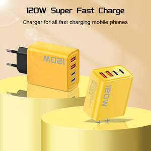 X1108-1 sarı şarj 120w usb-c 4 Port hızlı Usb duvar şarj tipi c taşınabilir modülü Pd hızlı Usb C Gan şarj - Product Image 4