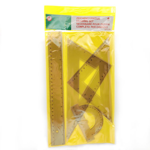 Fabrika fiyat 4 adet plastik Set iletki kare 30CM düz cetvel üçgen cetveller okul kullanımı için - Product Image 1