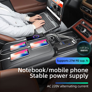 DC 12V-24V至交流220V车载电源转换器200瓦电池充电器插头适配器，用于汽车反相手机和笔记本电脑 - Product Image 6