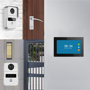 1080p 7 pulgadas WiFi tuya 1080p IP65 timbre con cable puerta con cable video intercomunicador sistema de apertura de puerta con monitor interior - Product Image 2