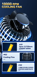 GPNE 130B süper güç 260W araba LED far ampulü H4 9005 araç aydınlatma sistemi, için evren Ecosport d-max modelleri - Product Image 3