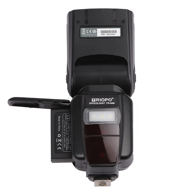 Triopo mini accessori per fotocamera portatile dslr flash speedlite video luce led per nikon D7500, speedlight con batteria al litio