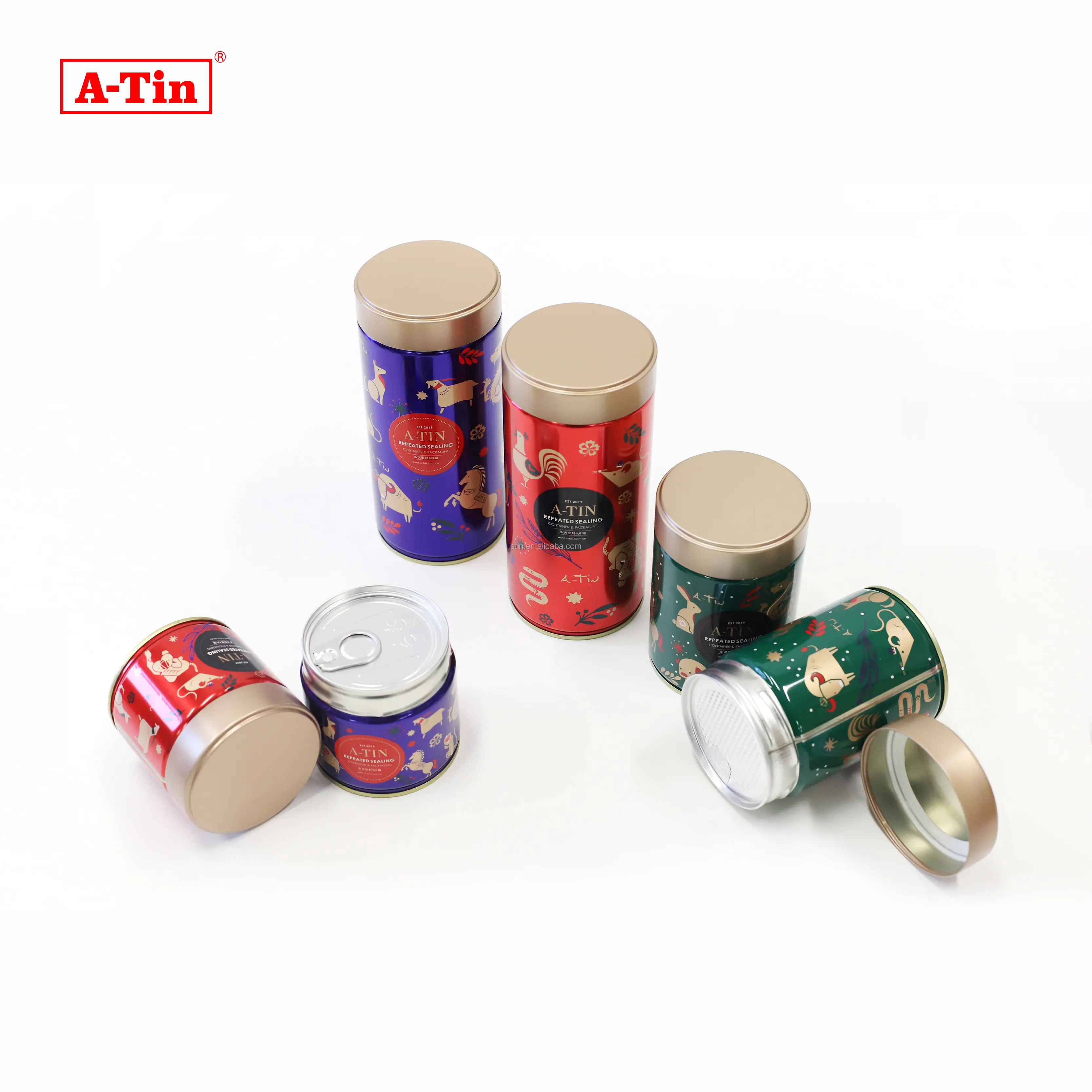 Factory Custom Metal For Loose Tea Tin Box Black Tea Tin Canisters Tea Tin Canister With Airtight Double Lid For Coffee Beans