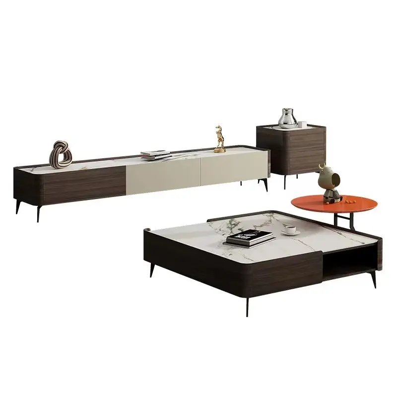 Table basse minimaliste moderne meuble TV lumière style luxe salon petit et moyen meuble de sol domestique