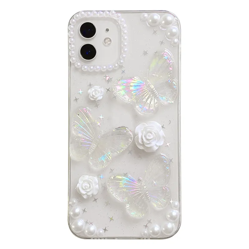 Luxus transparente Star Soft Clear Cute Glitter Schmetterling Abdeckung Handy hülle für iPhone 15 Pro Max 14 13 12 11