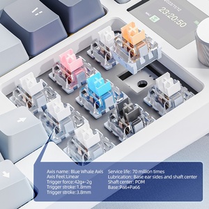 攻击鲨鱼K86三模RGB机械键盘BT 2.4G有线连接发光二极管显示办公游戏热插拔机械键盘 - Product Image 4