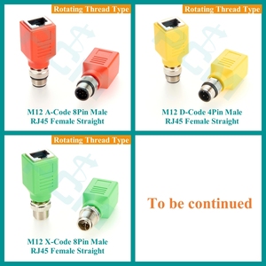 Adaptador giratorio M12 A-Code de 8 pines macho a RJ45 para automatización Industrial Ethernet DeviceNet Machine Vision Camera - Product Image 6
