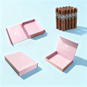 Chất Lượng Cao Tùy Chỉnh Sang Trọng Tráng Giấy Gấp Từ Cigar Bao Bì Hộp Cao-End Tính Năng Với Miếng Bọt Biển Lót - Product Image 1
