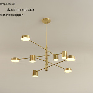 JYLIGHTING נורדי כל נחושת סלון led נברשת creative פשוט אישיות אוכל חדר שינה מנורות מעצב מנורות