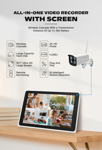 <strong>Wireless</strong> Home <strong>Security</strong> <strong>System</strong> Cameras Set Wifi 2MP 3MP 5MP Tuya NVR Camera Kit With Screen - Product Image 2