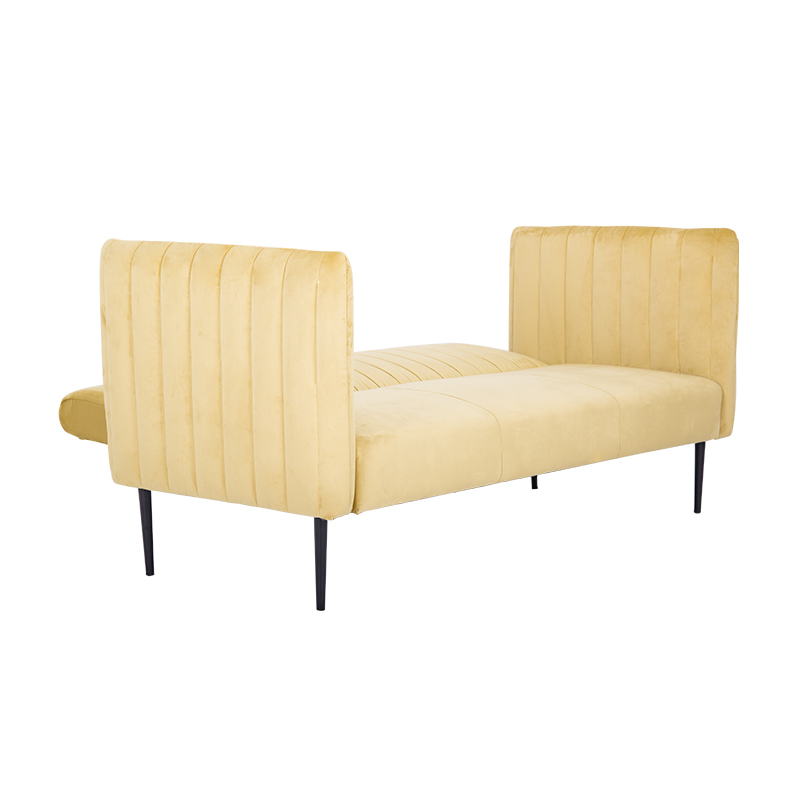 European Style Yellow Velvet Sofa Cama High Arm Fashion Design Live Room Sofa Bed with Pillows Foldable Furniture Modern