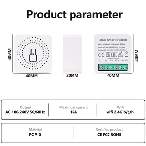 Touchmi Tuya WiFi智能迷你灯开关模块DIY 2组单杆迷你智能开关耐用且易于安装 - Product Image 6