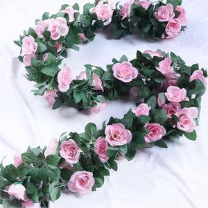 Trang Trí Đám Cưới Vải Lụa Nhân Tạo Màu Hồng Trắng Trà Hoa Hồng Hoa Nho Ivy Treo Cây Cây Cành Hoa Hồng Vòng Hoa Cho Trang Trí Nội Thất - Product Image 2