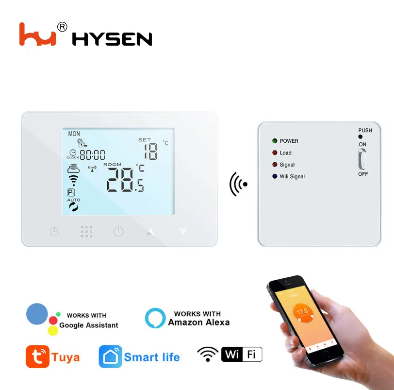 Smart Room Thermostat With Socket Receiver Digital Wireless Thermostat For Gas Boiler Compatible Assistant Programmable