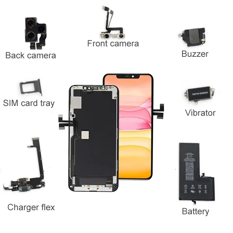 Teléfono Móvil Flex Cables, piezas de sustitución para IPhone 5 6 6s 6 más 7 7p 8p X en/botón Flex Cable frente cámara trasera