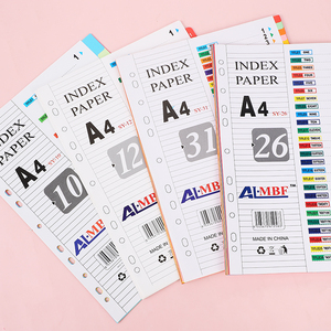 Custom A4 Size Color Cardstock Classification Page Color Loose-Leaf Separator Page <strong>Notebook</strong> - Product Image 1