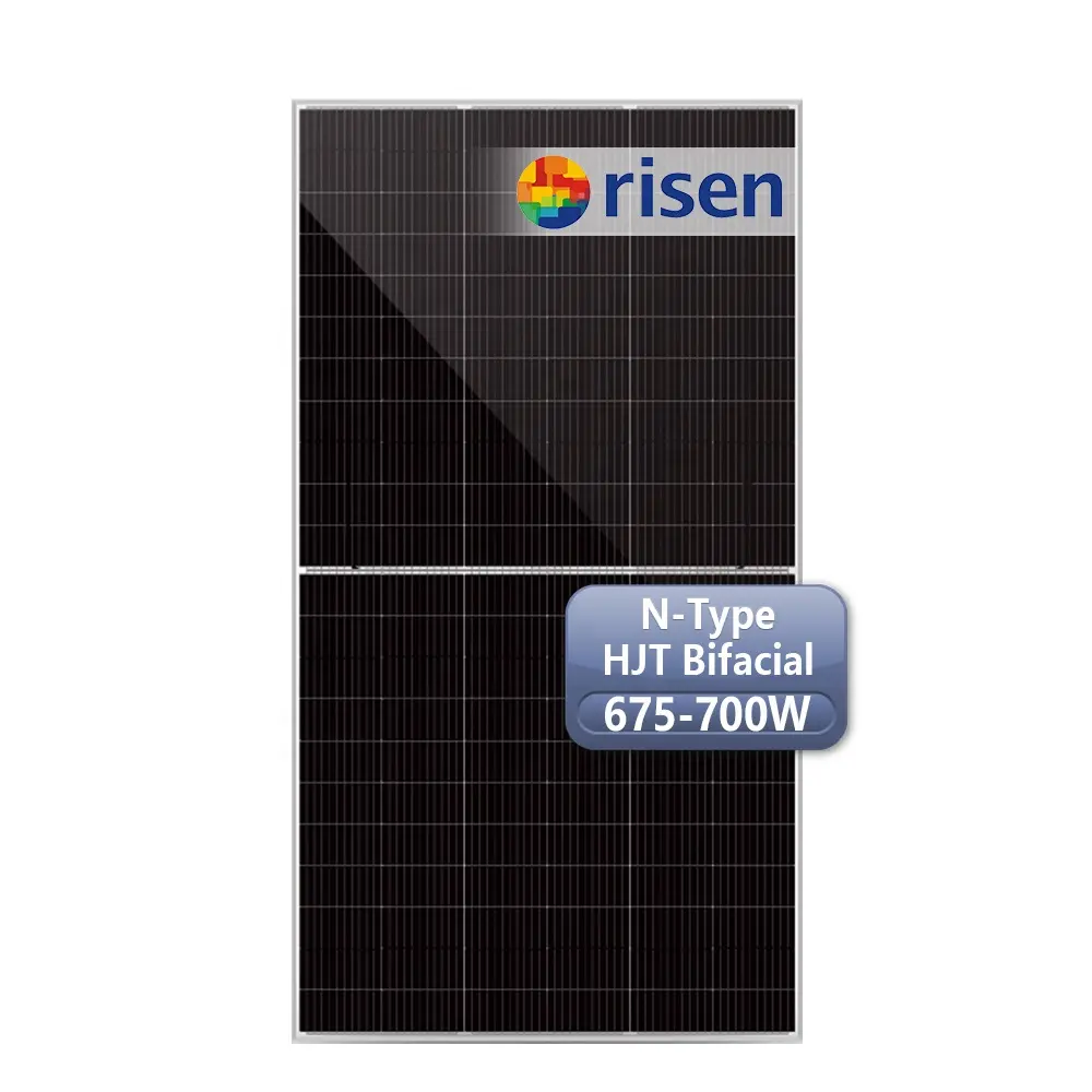 Солнечные фотоэлектрические панели повышенного уровня 1, 700 Вт, HJT Bifacial N type для солнечной системы
