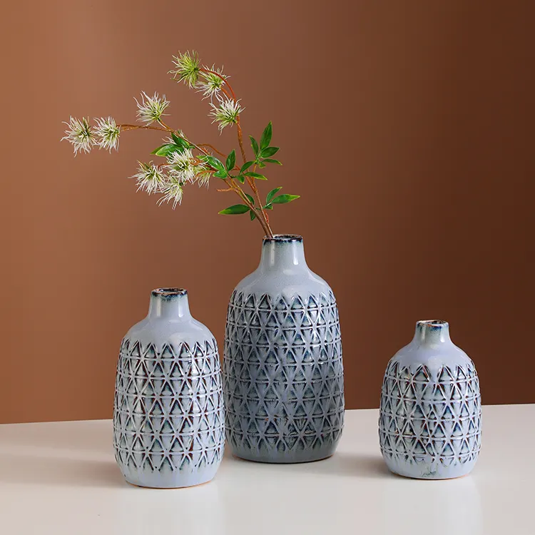 Vase de fleurs en céramique et céramique pour le salon, nouveau design, vase stylé et moderne avec cône de glaçure