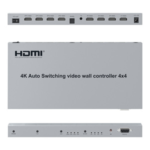 Controlador de pared de video de conmutación automática HD4x4 4K 30Hz con 4 entradas y 4 salidas RS232 3,5mm Salida óptica de audio 4K Accesorio de audio y video