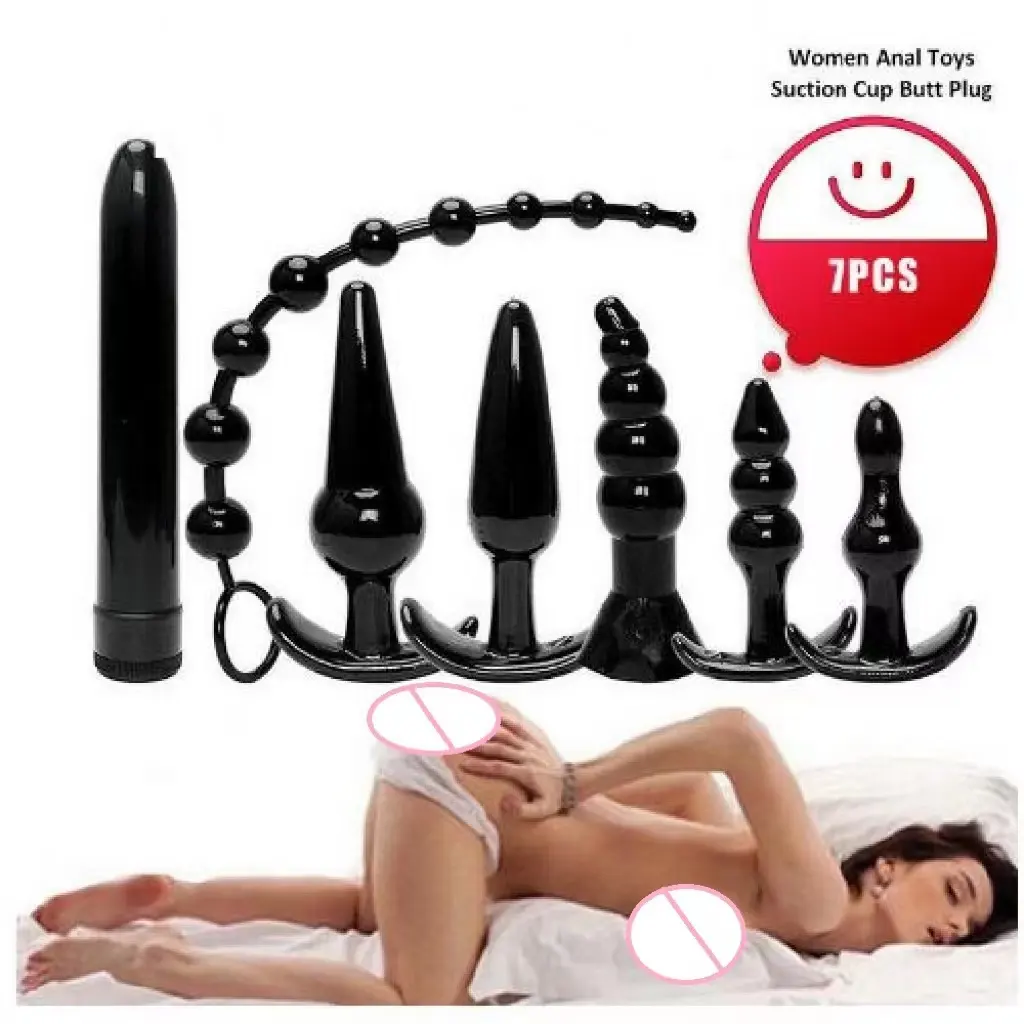 7pcs Tpe Anal Beads Plug Set for Men   Women Hot Gay Sex Toys Silicone Material for Anal Masturbation