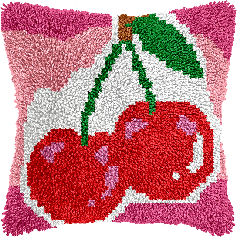 Latch Hook Cushion Kit With Cherrys