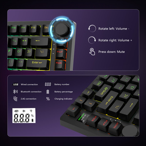 Tastiera da gioco Wireless retroilluminabile RGB batteria 5000mAh per tastiera Bluetooth 5.0 USB-C Display digitale - Product Image 6