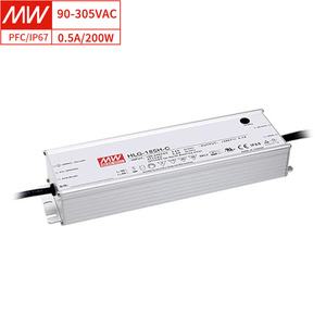 MEAN WELL HLG-185H-C500A 94% Eff. IP67 Waterproof Adjustable Output 200-<strong>400V</strong> 200W Constant Current <strong>LED</strong> Driver, <strong>LED</strong> Lighting - Product Image 1