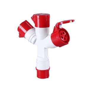 <strong>3</strong> Way Power <strong>Splitter</strong> Socket 5 Pin 380V 16A Industrial Y Shape Multi Plug Socket 1015 Outlet One <strong>Input</strong> Three <strong>Output</strong> - Product Image 2