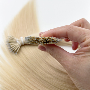 ロシア人毛ナノ先端ヘアエクステンションヨーロッパ髪ライトベージュブロンド #22工場供給トップ