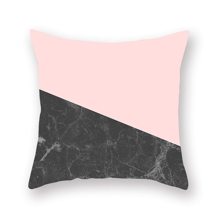 ins Nordic style rose gold pink peach skin velvet cushion cover geometric patchwork velvet cushion cover sofa seat cushion cover
